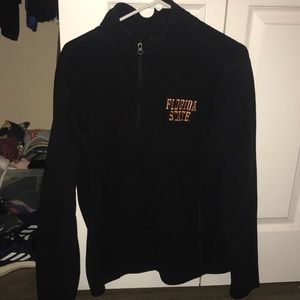 Florida State (FSU) Quarter Zip Black Sweater